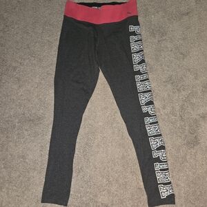 Pink-Black and Red Leggings with Patterned Side